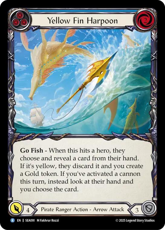 Yellow Fin Harpoon [SEA091] (High Seas)  Rainbow Foil | Shuffle n Cut Hobbies & Games