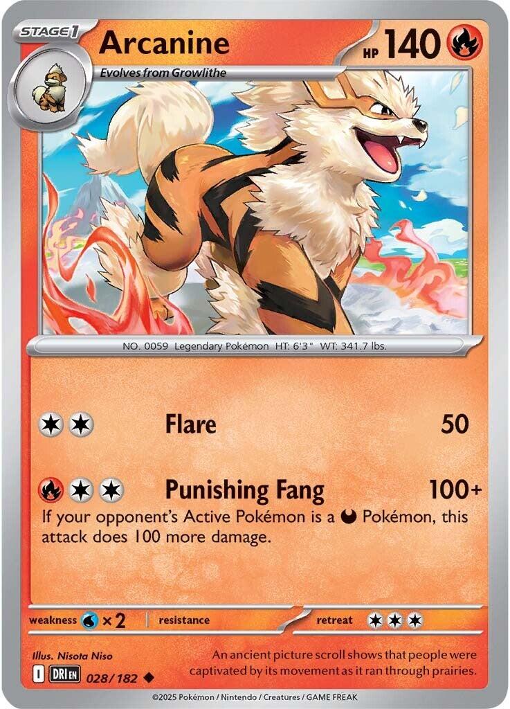 Arcanine (028/182) [Scarlet & Violet: Destined Rivals] | Shuffle n Cut Hobbies & Games