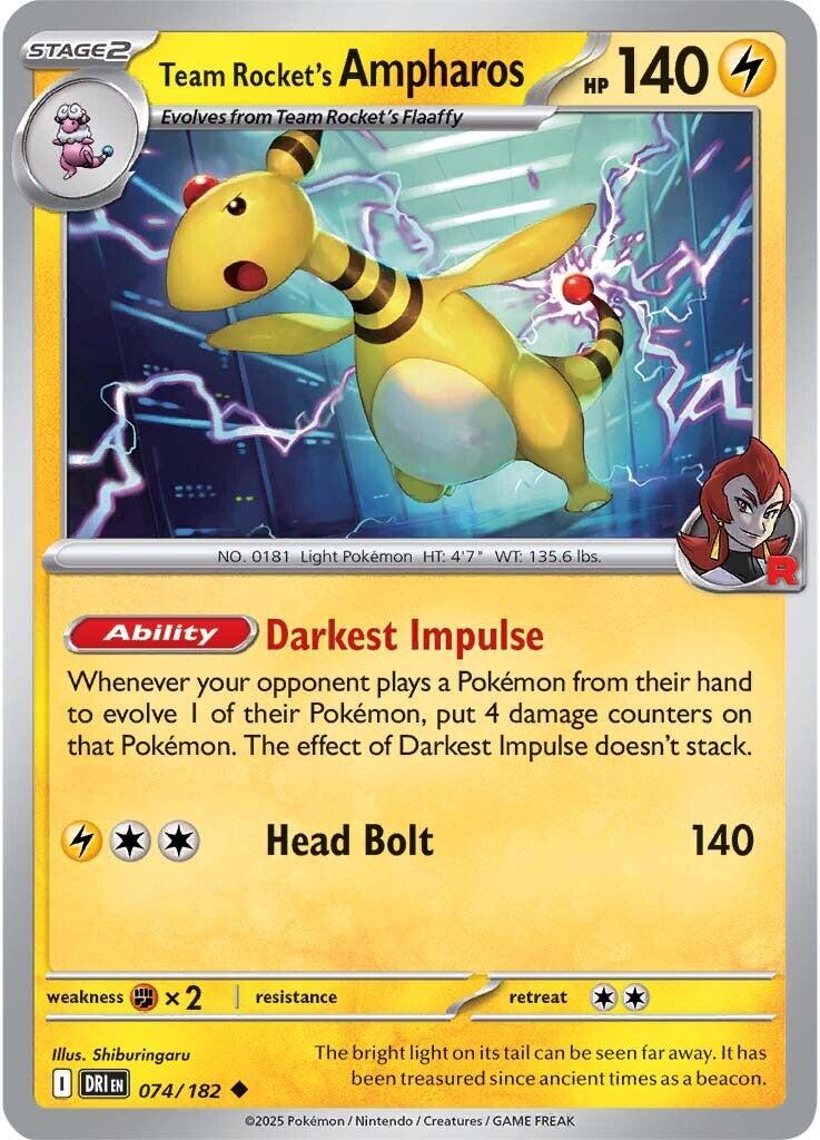 Team Rocket's Ampharos (074/182) [Scarlet & Violet: Destined Rivals] | Shuffle n Cut Hobbies & Games