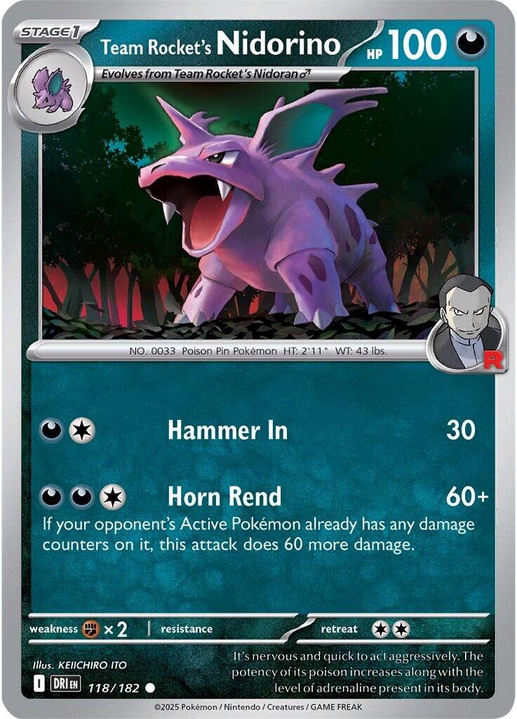 Team Rocket's Nidorino (118/182) [Scarlet & Violet: Destined Rivals] | Shuffle n Cut Hobbies & Games