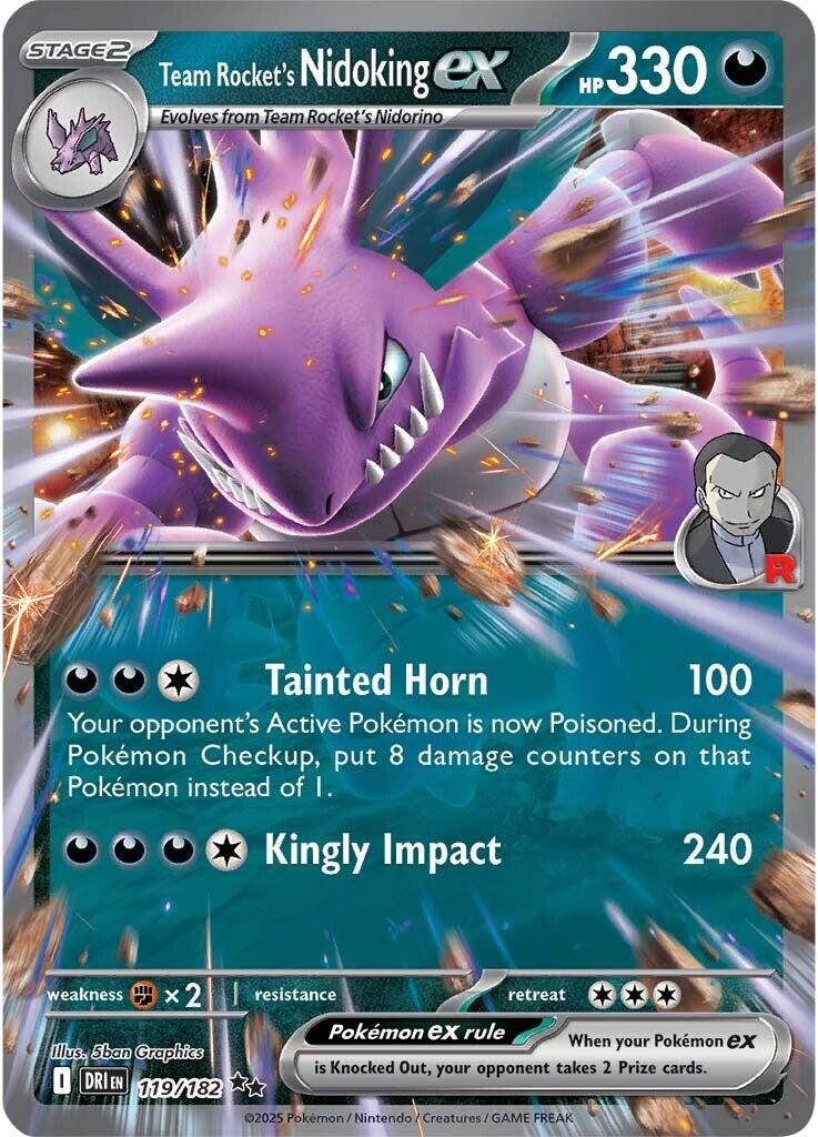 Team Rocket's Nidoking ex (119/182) [Scarlet & Violet: Destined Rivals] | Shuffle n Cut Hobbies & Games