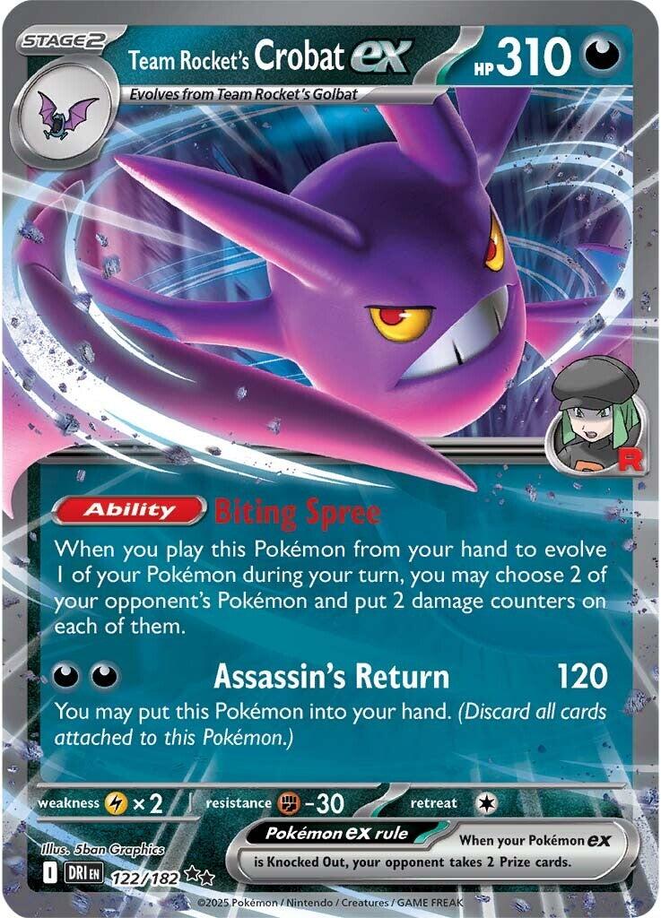 Team Rocket's Crobat ex (122/182) [Scarlet & Violet: Destined Rivals] | Shuffle n Cut Hobbies & Games