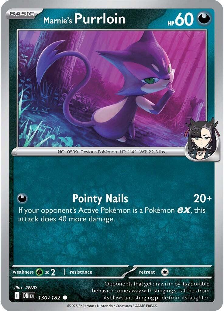 Marnie's Purrloin (130/182) [Scarlet & Violet: Destined Rivals] | Shuffle n Cut Hobbies & Games