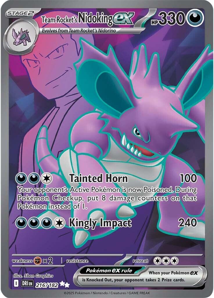 Team Rocket's Nidoking ex (216/182) [Scarlet & Violet: Destined Rivals] | Shuffle n Cut Hobbies & Games