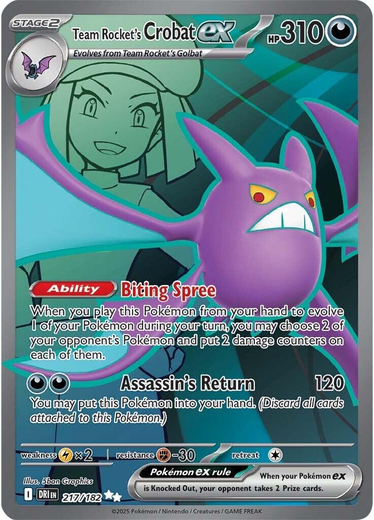 Team Rocket's Crobat ex (217/182) [Scarlet & Violet: Destined Rivals] | Shuffle n Cut Hobbies & Games