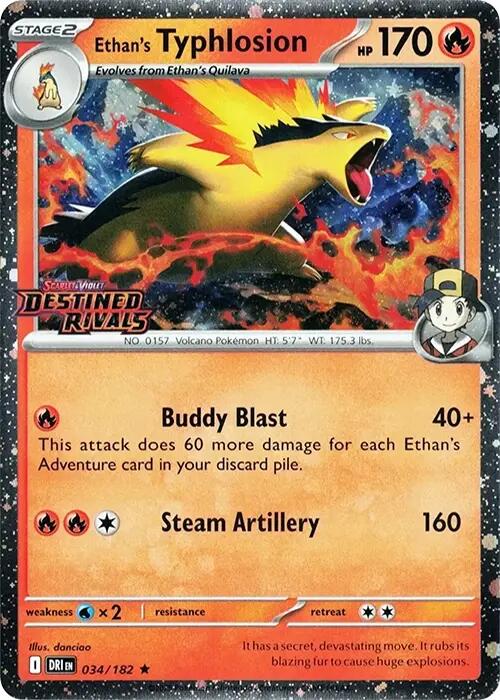 Ethan's Typhlosion (034/182) (Destined Rivals Stamp) [Scarlet & Violet: Destined Rivals] | Shuffle n Cut Hobbies & Games