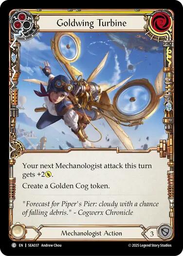 Goldwing Turbine (Yellow) [SEA037] (High Seas)  Rainbow Foil | Shuffle n Cut Hobbies & Games