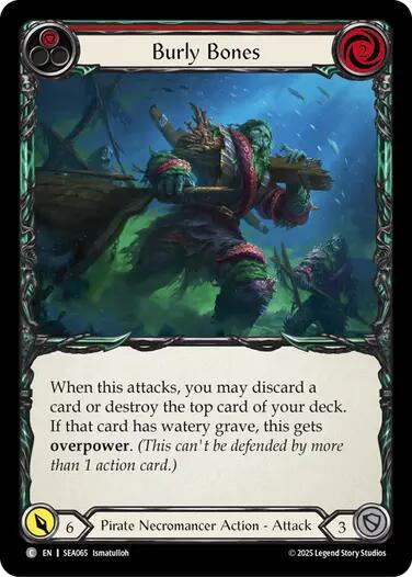 Burly Bones (Red) [SEA065] (High Seas)  Rainbow Foil | Shuffle n Cut Hobbies & Games