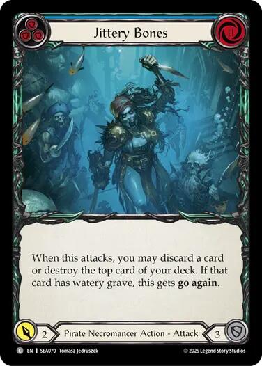 Jittery Bones (Blue) [SEA070] (High Seas)  Rainbow Foil | Shuffle n Cut Hobbies & Games