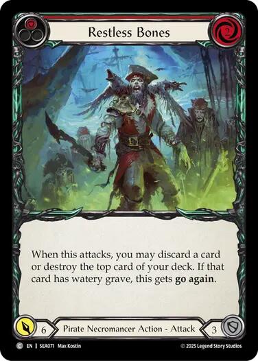 Restless Bones (Red) [SEA071] (High Seas)  Rainbow Foil | Shuffle n Cut Hobbies & Games