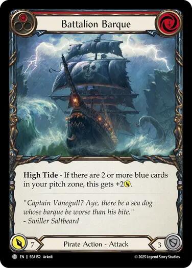 Battalion Barque (Red) [SEA152] (High Seas)  Rainbow Foil | Shuffle n Cut Hobbies & Games