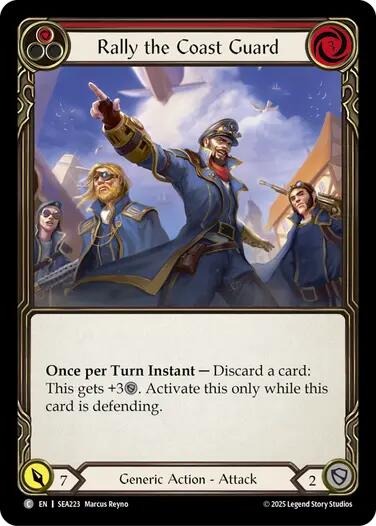 Rally the Coast Guard (Red) [SEA223] (High Seas)  Rainbow Foil | Shuffle n Cut Hobbies & Games