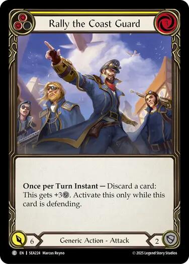 Rally the Coast Guard (Yellow) [SEA224] (High Seas)  Rainbow Foil | Shuffle n Cut Hobbies & Games