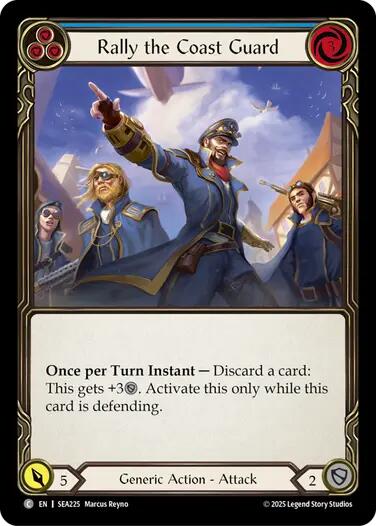 Rally the Coast Guard (Blue) [SEA225] (High Seas)  Rainbow Foil | Shuffle n Cut Hobbies & Games