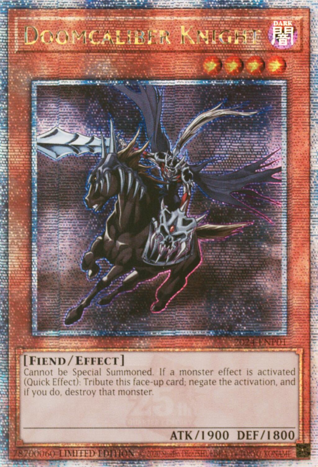 Doomcaliber Knight [2024-ENP01] Quarter Century Secret Rare | Shuffle n Cut Hobbies & Games