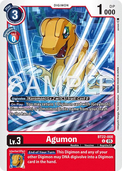 Agumon [BT22-008] [Cyber Eden] | Shuffle n Cut Hobbies & Games