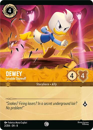 Dewey - Lovable Showoff (Cold Foil) (2/204) [Reign of Jafar] | Shuffle n Cut Hobbies & Games