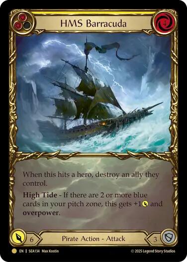 HMS Barracuda (Treasure) [SEA134] (High Seas)  Cold Foil | Shuffle n Cut Hobbies & Games