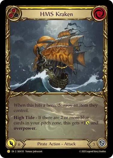 HMS Kraken (Treasure) [SEA135] (High Seas)  Cold Foil | Shuffle n Cut Hobbies & Games