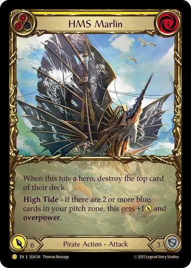 HMS Marlin (Treasure) [SEA136] (High Seas)  Cold Foil | Shuffle n Cut Hobbies & Games