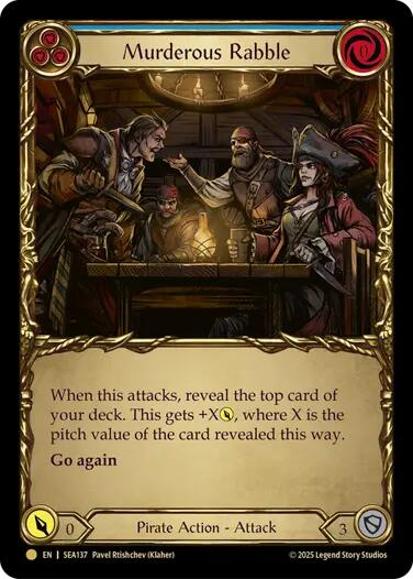 Murderous Rabble (Treasure) [SEA137] (High Seas)  Cold Foil | Shuffle n Cut Hobbies & Games