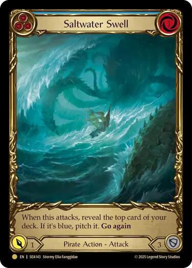 Saltwater Swell (Blue) (Treasure) [SEA143] (High Seas)  Cold Foil | Shuffle n Cut Hobbies & Games