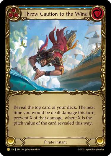 Throw Caution to the Wind (Treasure) [SEA150] (High Seas)  Cold Foil | Shuffle n Cut Hobbies & Games