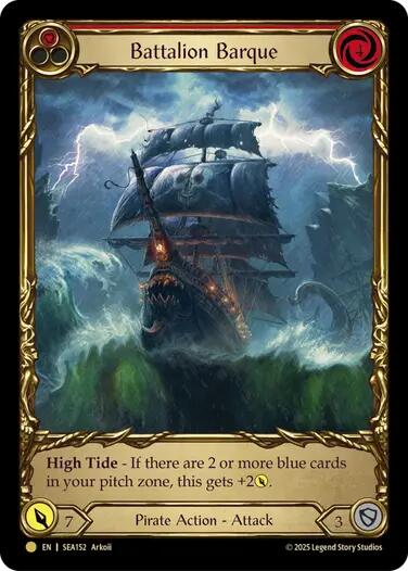 Battalion Barque (Red) (Treasure) [SEA152] (High Seas)  Cold Foil | Shuffle n Cut Hobbies & Games