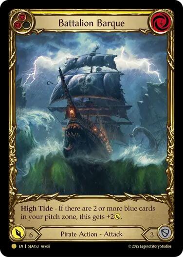 Battalion Barque (Yellow) (Treasure) [SEA153] (High Seas)  Cold Foil | Shuffle n Cut Hobbies & Games