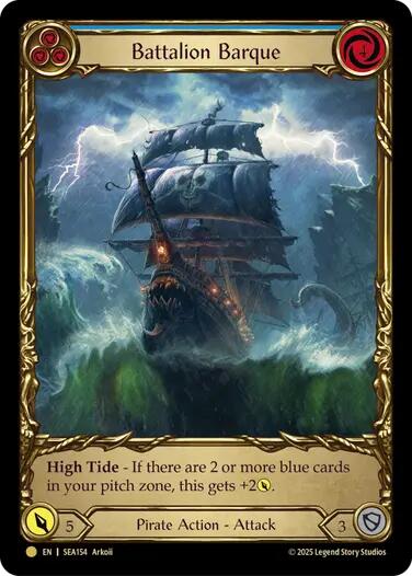 Battalion Barque (Blue) (Treasure) [SEA154] (High Seas)  Cold Foil | Shuffle n Cut Hobbies & Games