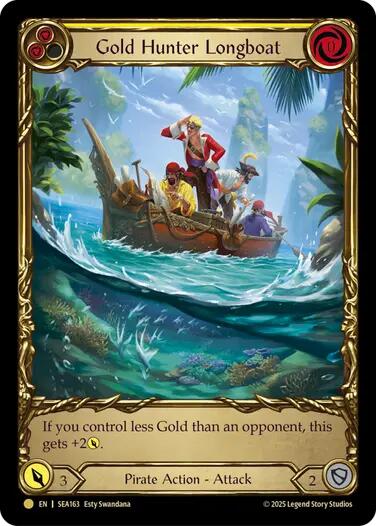 Gold Hunter Longboat (Treasure) [SEA163] (High Seas)  Cold Foil | Shuffle n Cut Hobbies & Games