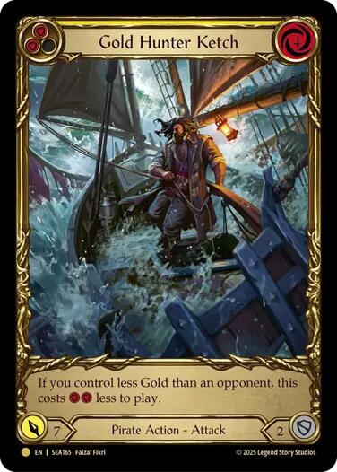 Gold Hunter Ketch (Treasure) [SEA165] (High Seas)  Cold Foil | Shuffle n Cut Hobbies & Games