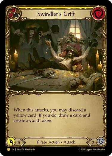 Swindler's Grift (Yellow) (Treasure) [SEA170] (High Seas)  Cold Foil | Shuffle n Cut Hobbies & Games