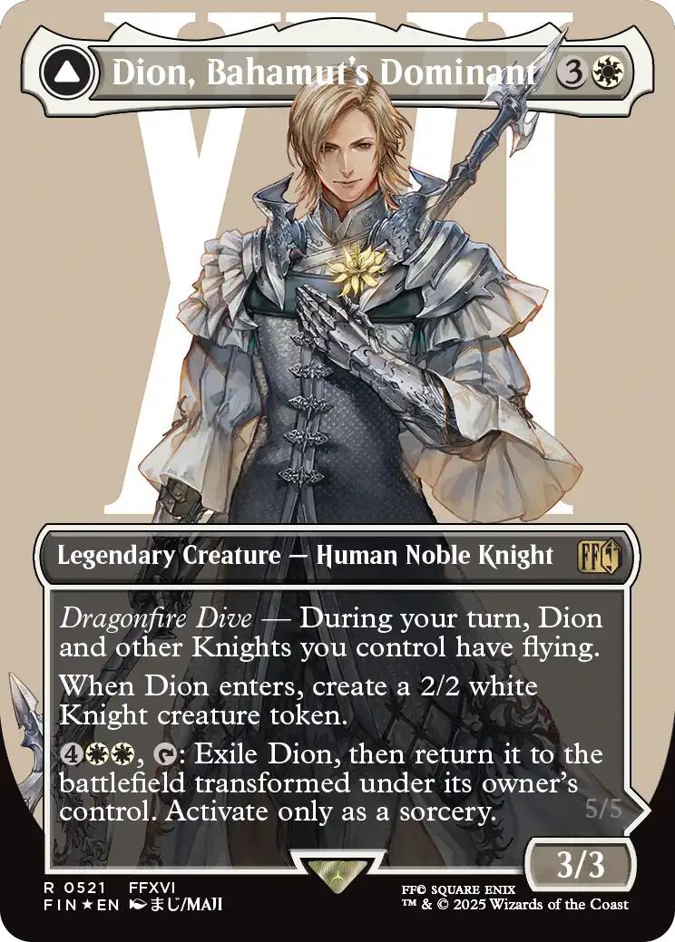 Dion, Bahamut's Dominant // Bahamut, Warden of Light (Borderless) (Surge Foil) [FINAL FANTASY] | Shuffle n Cut Hobbies & Games