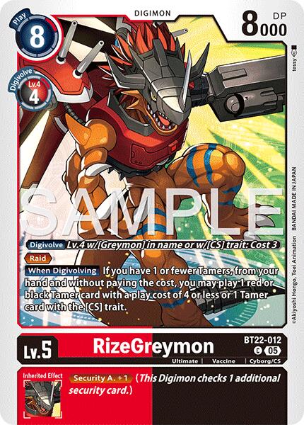 RizeGreymon [BT22-012] [Cyber Eden] | Shuffle n Cut Hobbies & Games