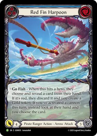 Red Fin Harpoon [GEM055] (GEM Pack 2)  Rainbow Foil | Shuffle n Cut Hobbies & Games