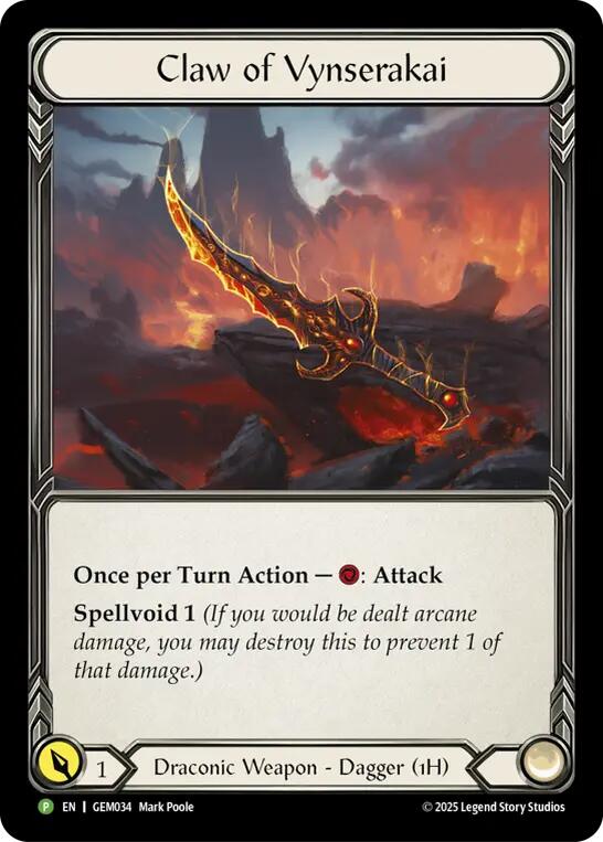 Claw of Vynserakai [GEM034] (GEM Pack 2)  Cold Foil | Shuffle n Cut Hobbies & Games