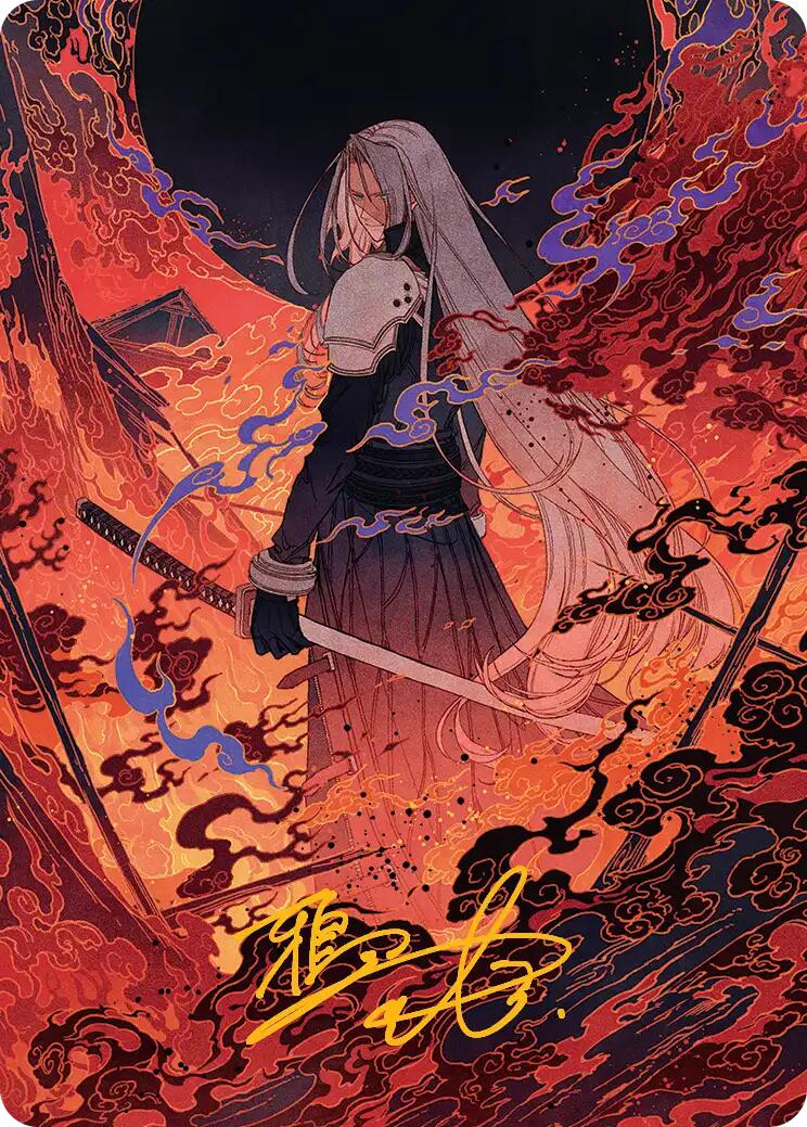 Nibelheim Aflame Art Card (Gold-Stamped Signature) [FINAL FANTASY Art Series] | Shuffle n Cut Hobbies & Games