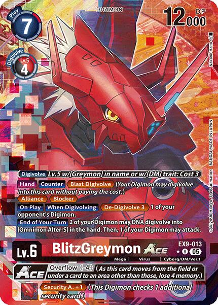 BlitzGreymon ACE [EX9-013] (Alternate Art) [Versus Monsters] | Shuffle n Cut Hobbies & Games