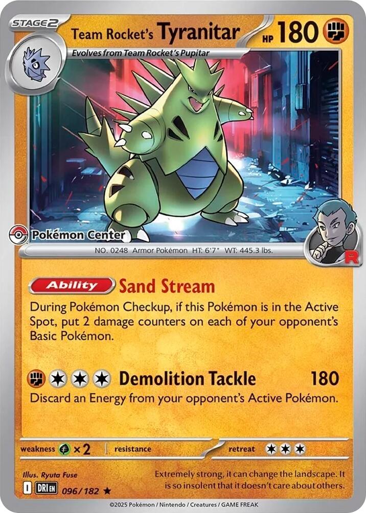 Team Rocket's Tyranitar (096/182) (Pokemon Center Exclusive) [Miscellaneous Cards] | Shuffle n Cut Hobbies & Games