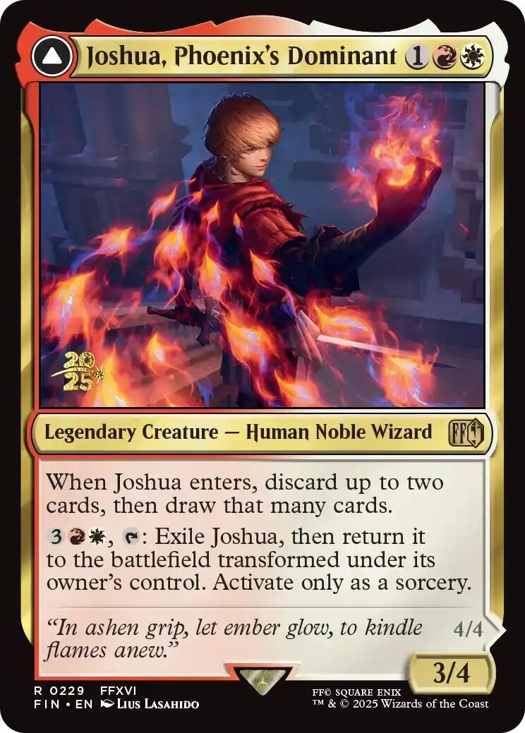 Joshua, Phoenix's Dominant // Phoenix, Warden of Fire [FINAL FANTASY Prerelease Promo] | Shuffle n Cut Hobbies & Games