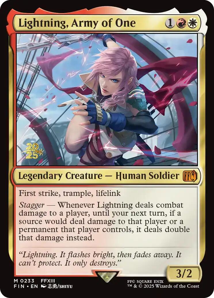 Lightning, Army of One [FINAL FANTASY Prerelease Promo] | Shuffle n Cut Hobbies & Games