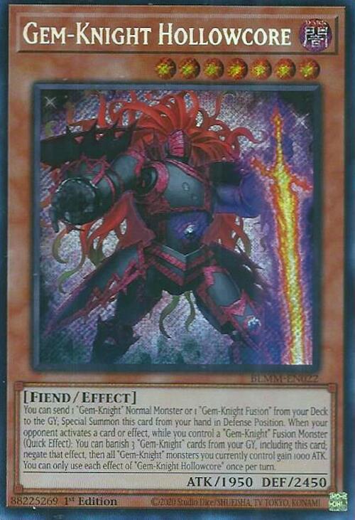 Gem-Knight Hollowcore [BLMM-EN022] Secret Rare | Shuffle n Cut Hobbies & Games
