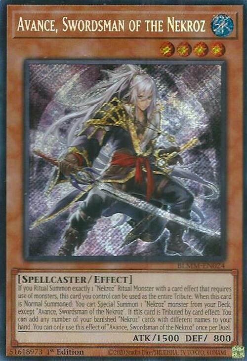 Avance, Swordsman of the Nekroz [BLMM-EN024] Secret Rare | Shuffle n Cut Hobbies & Games