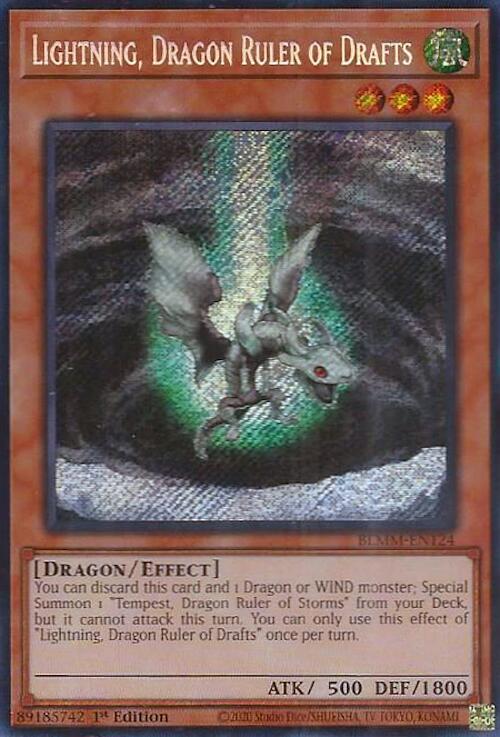 Lightning, Dragon Ruler of Drafts [BLMM-EN124] Secret Rare | Shuffle n Cut Hobbies & Games