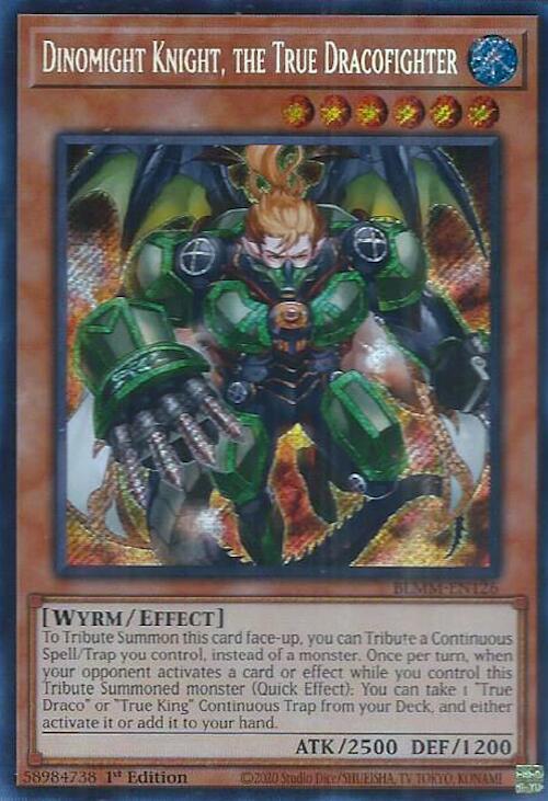 Dinomight Knight, the True Dracofighter [BLMM-EN126] Secret Rare | Shuffle n Cut Hobbies & Games