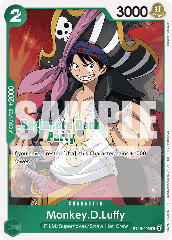 Monkey.D.Luffy (ST-23 - ST-28 Beginners Deck Party) [Participation] [One Piece Promotion Cards] | Shuffle n Cut Hobbies & Games