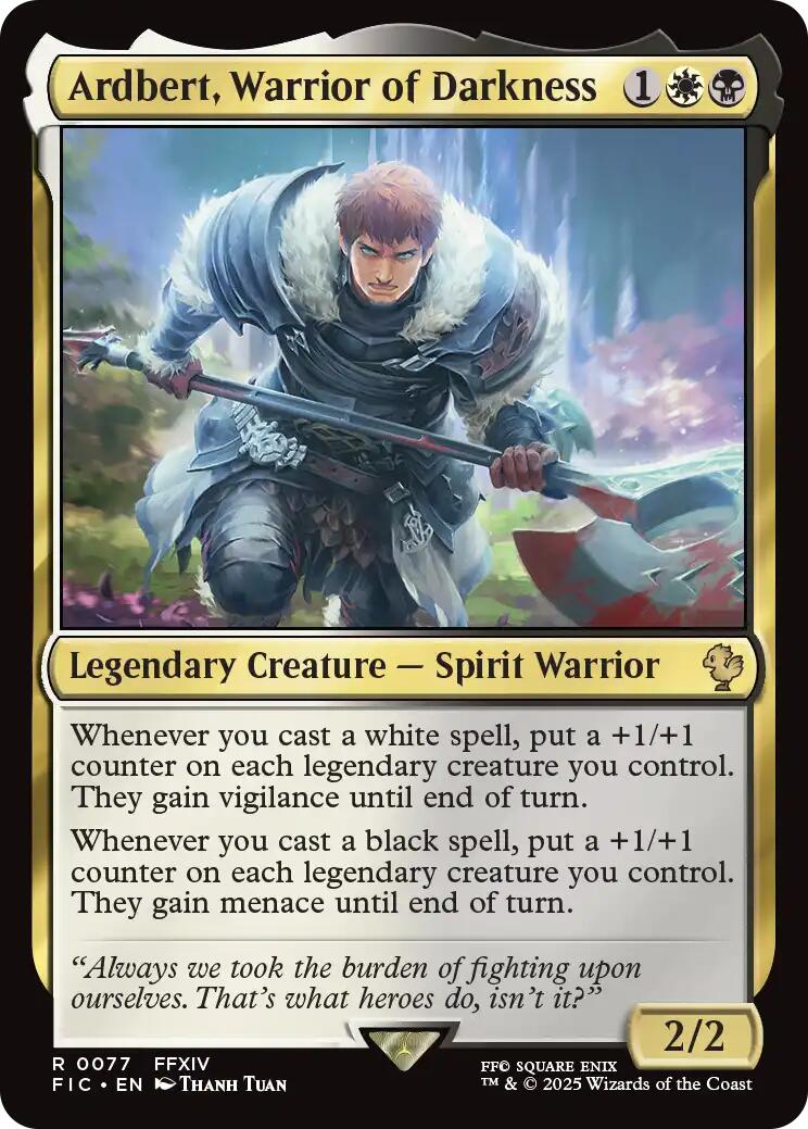 Ardbert, Warrior of Darkness (Surge Foil) [FINAL FANTASY Commander] | Shuffle n Cut Hobbies & Games
