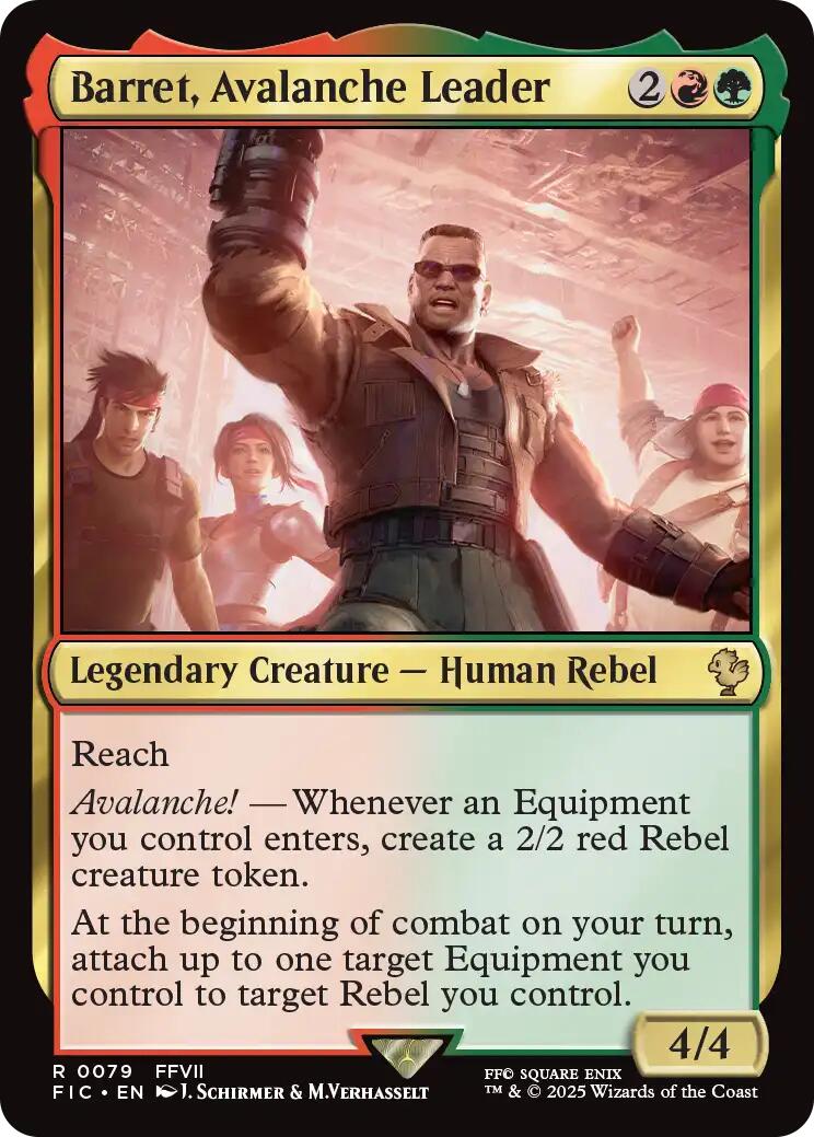 Barret, Avalanche Leader (Surge Foil) [FINAL FANTASY Commander] | Shuffle n Cut Hobbies & Games