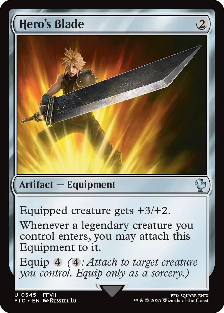 Hero's Blade (Surge Foil) [FINAL FANTASY Commander] | Shuffle n Cut Hobbies & Games